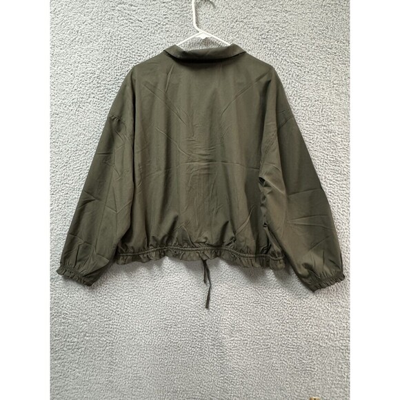 Old Navy Rain Jacket Womens 2X Green Full Zip Mock Neck Mesh Lining Windbreaker - Picture 6 of 11